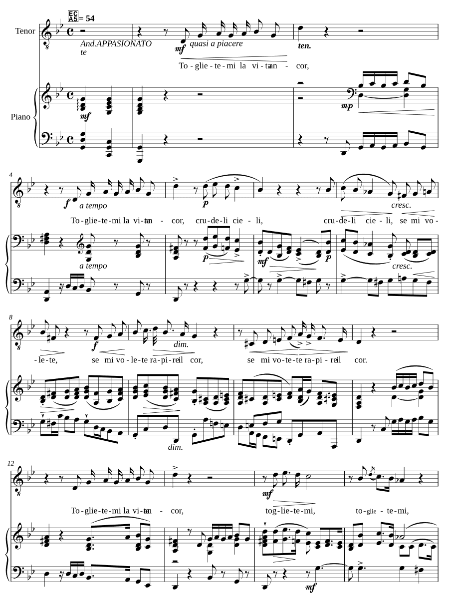 Отнимите у меня жизнь (Toglietemi la vita ancor)