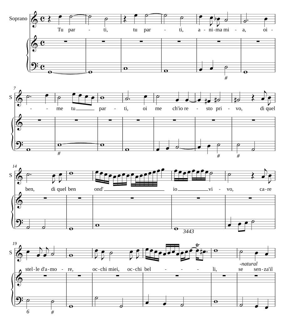 Ты ушёл, душа моя (Tu parti, anima mea)