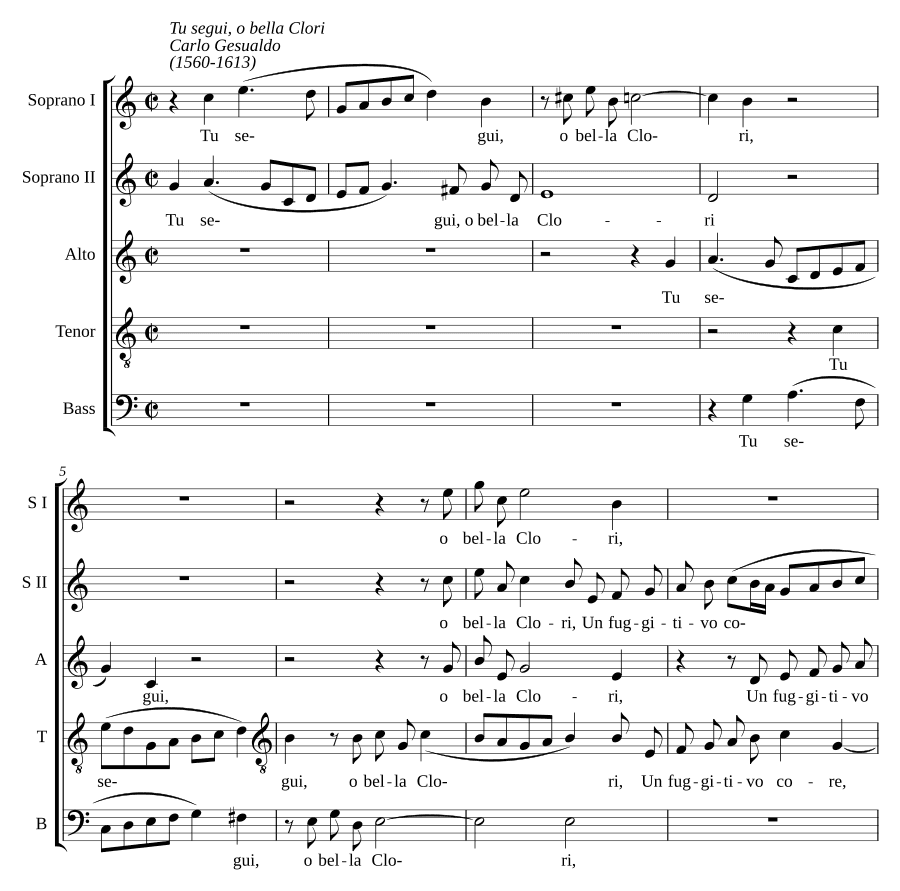Следуй, о прекрасная Клори (Tu segui, o bella Clori)