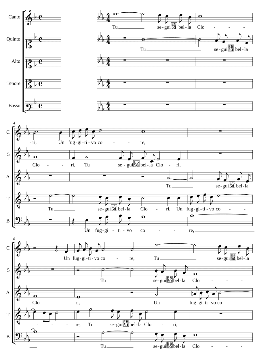 Следуй, о прекрасная Клори (Tu segui o bella Clori)