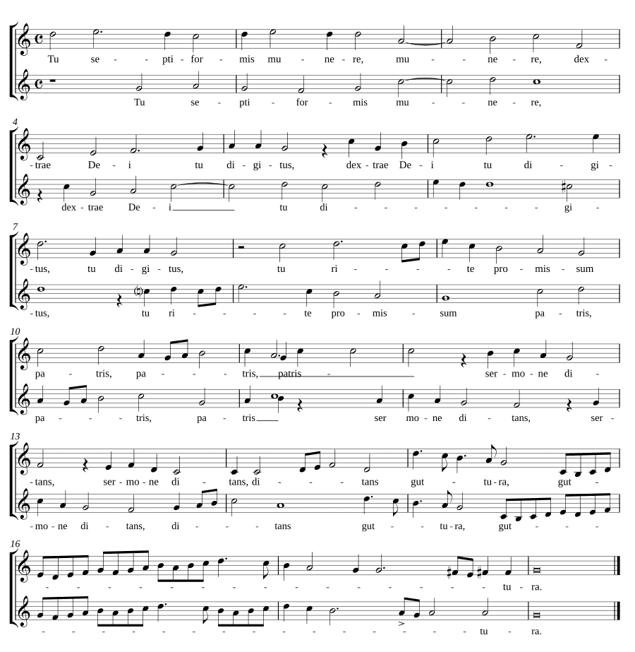 Ты, семикратным даром (Tu septiformis munere)