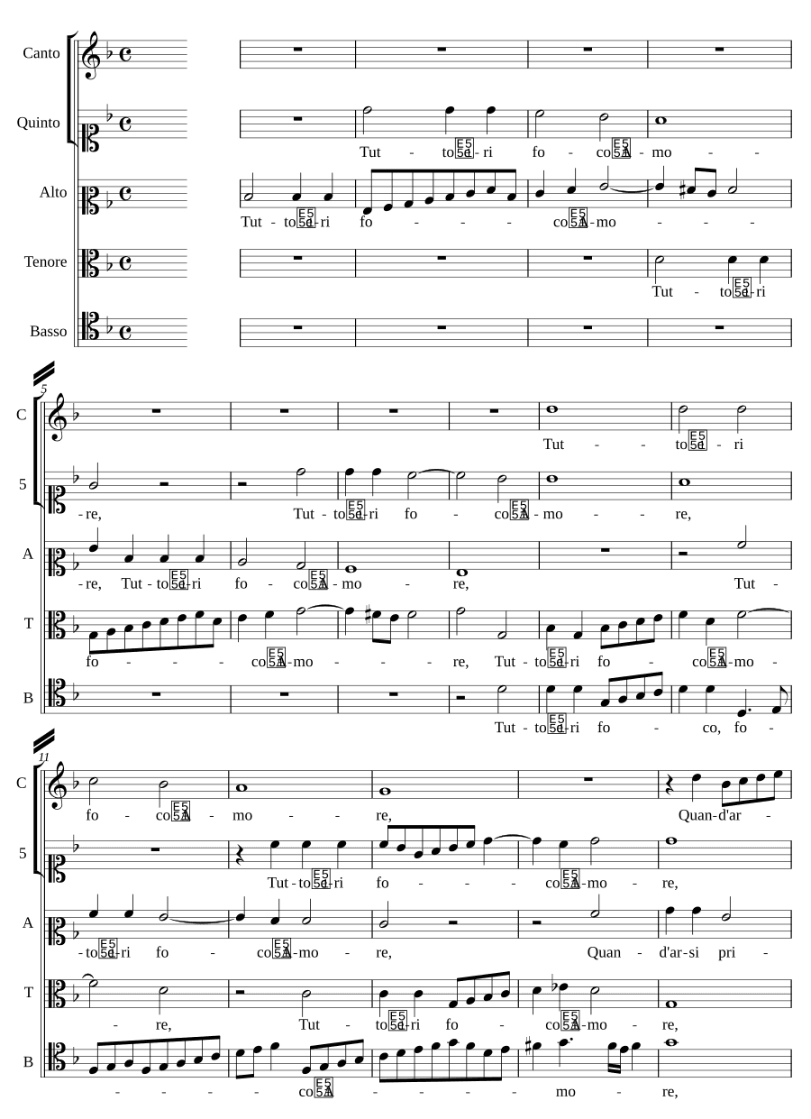 Весь ты был огнём, Амур (Tutto eri foco Amore)