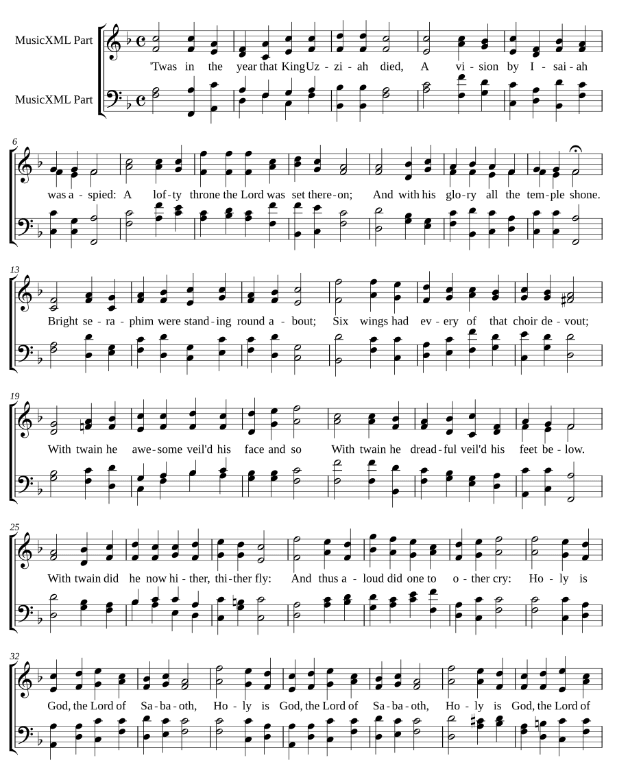 В тот год, когда умер царь Озия (Twas in the year that King Uzziah died)