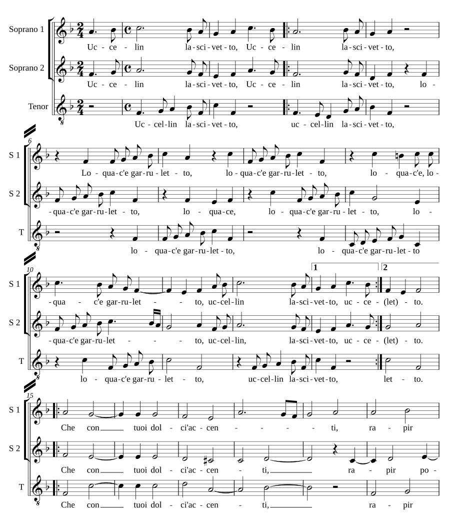 Птичка игривая (Uccelin lascivetto)
