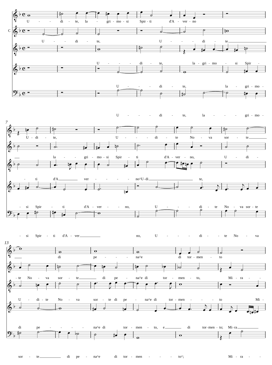 Слушайте, плачущие духи Аверно (Udite, lagrimosi spirti d'Averno)