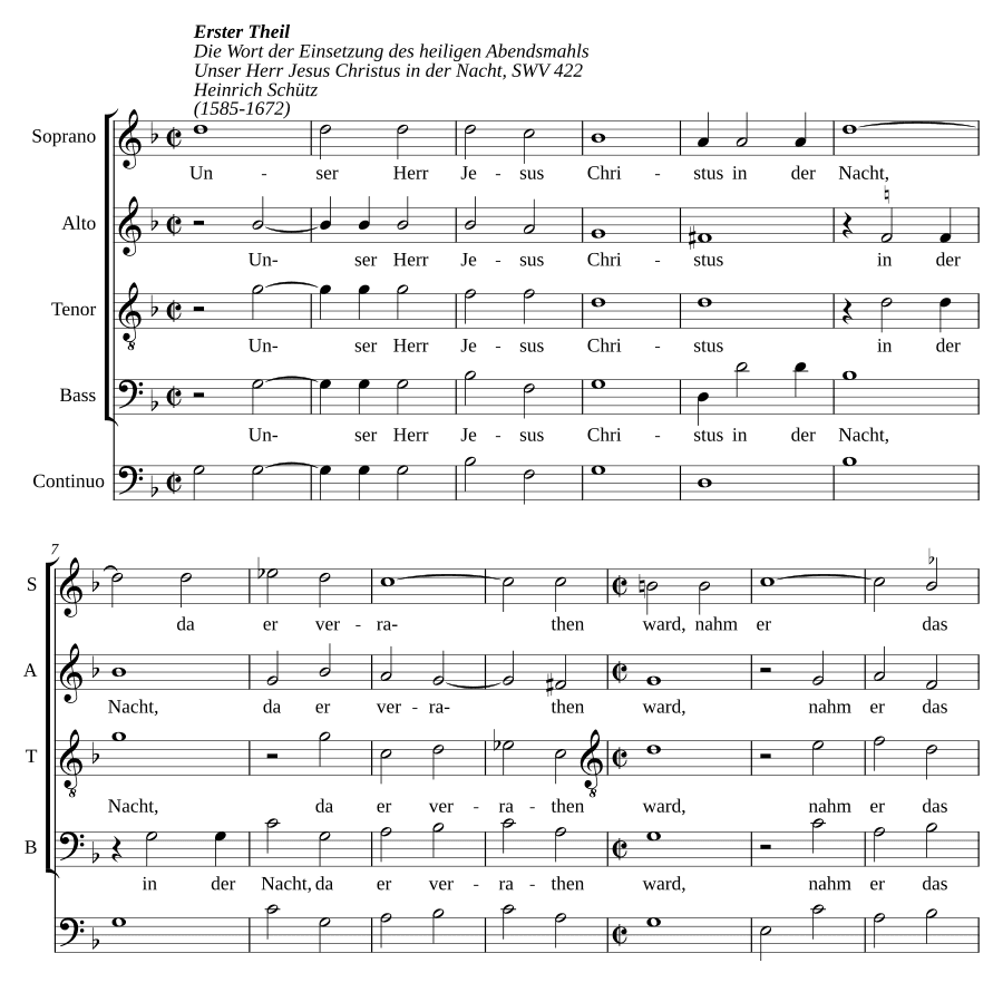 Наш Господь Иисус Христос, SWV 423 (Unser Herr Jesus Christus, SWV 423)
