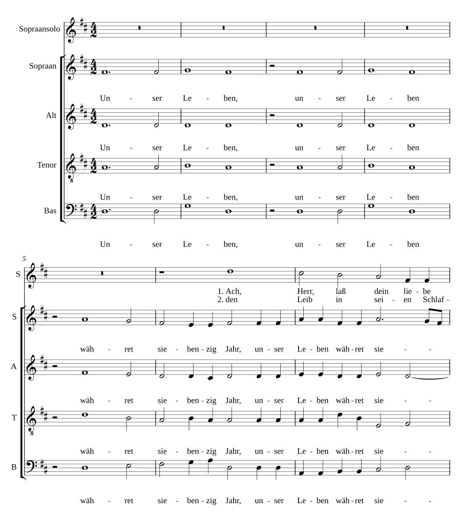 Жизнь наша длится семьдесят лет (Unser Leben währet siebenzig Jahr)