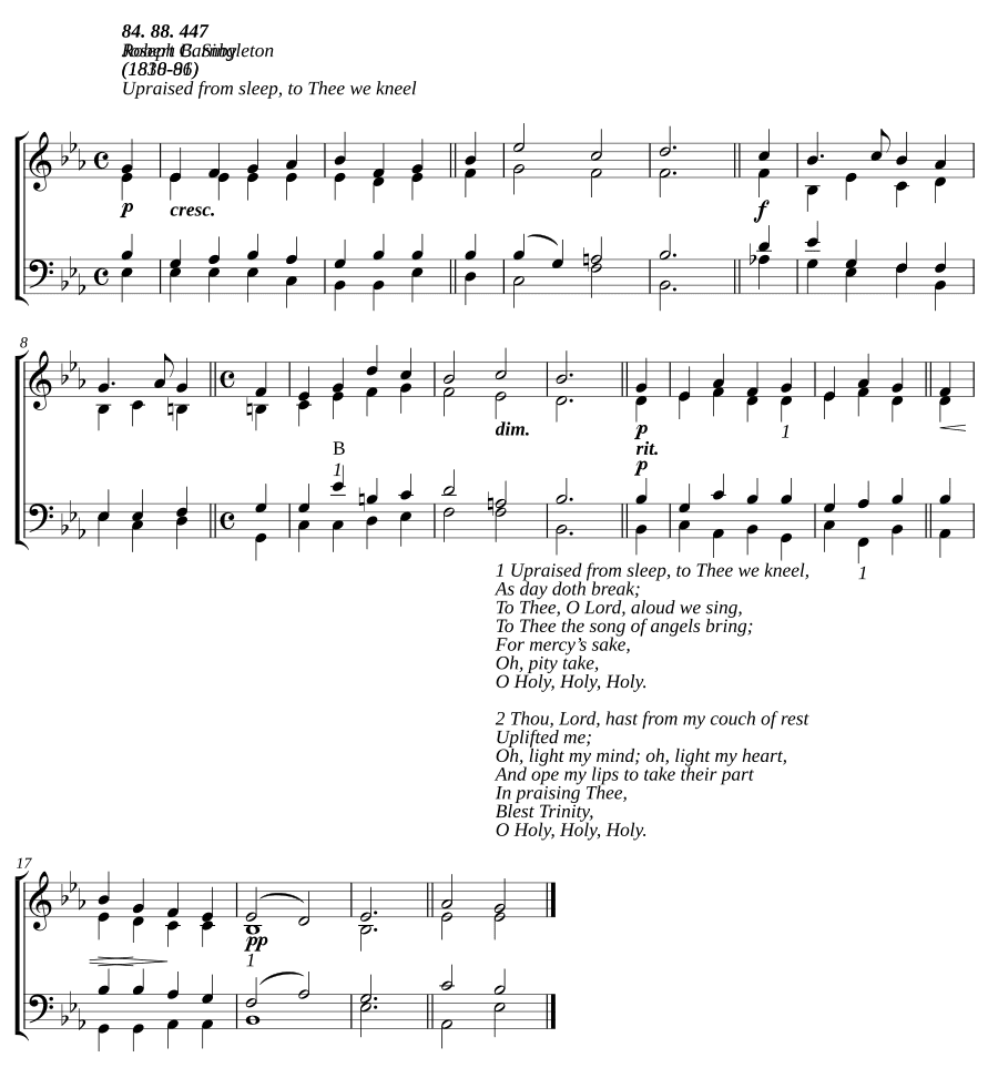 Пробуждённые от сна, к Тебе мы преклоняем колени (Upraised from sleep, to Thee we kneel)
