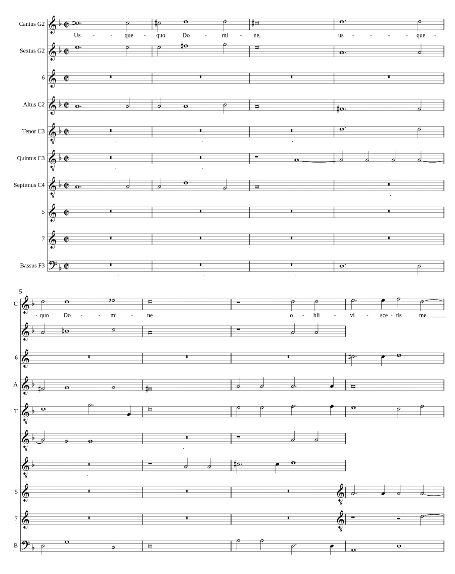 До каких пор, Господи, a 7 (Usquequo Domine a 7)