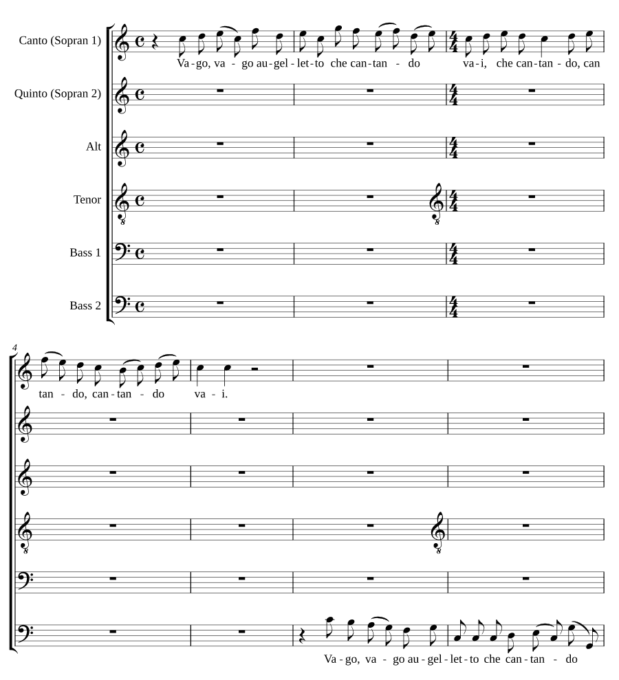 Прекрасная птичка, что поёшь (Vago augelletto che cantando vai)