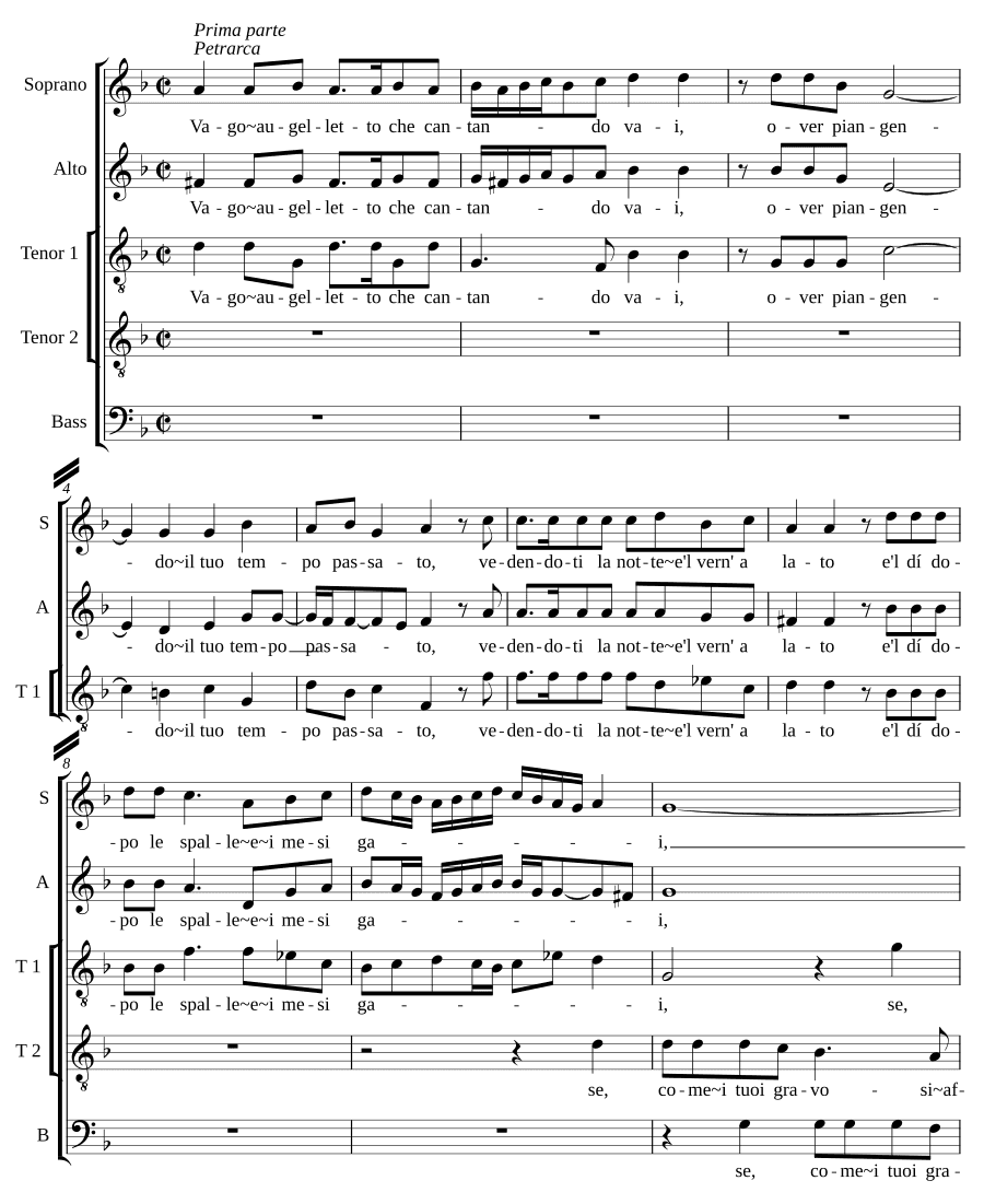Прекрасная птичка, что поёшь (Vago augelletto che cantando vai)