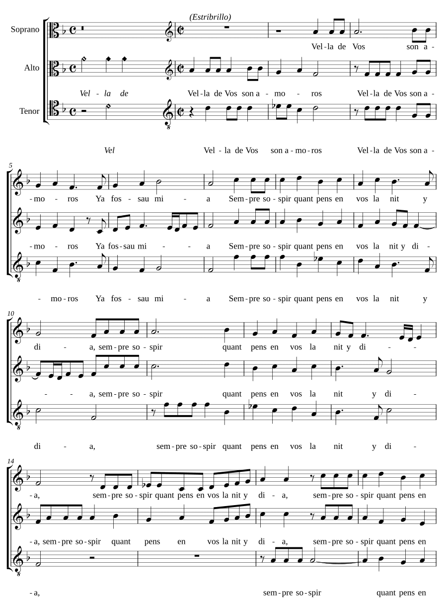 Ваша любовь — старая (Vella de vos son amoros)