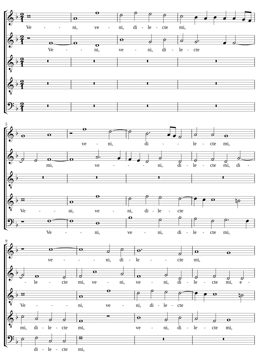 Приди, приди, возлюбленный мой (Veni, veni dilecte mi)