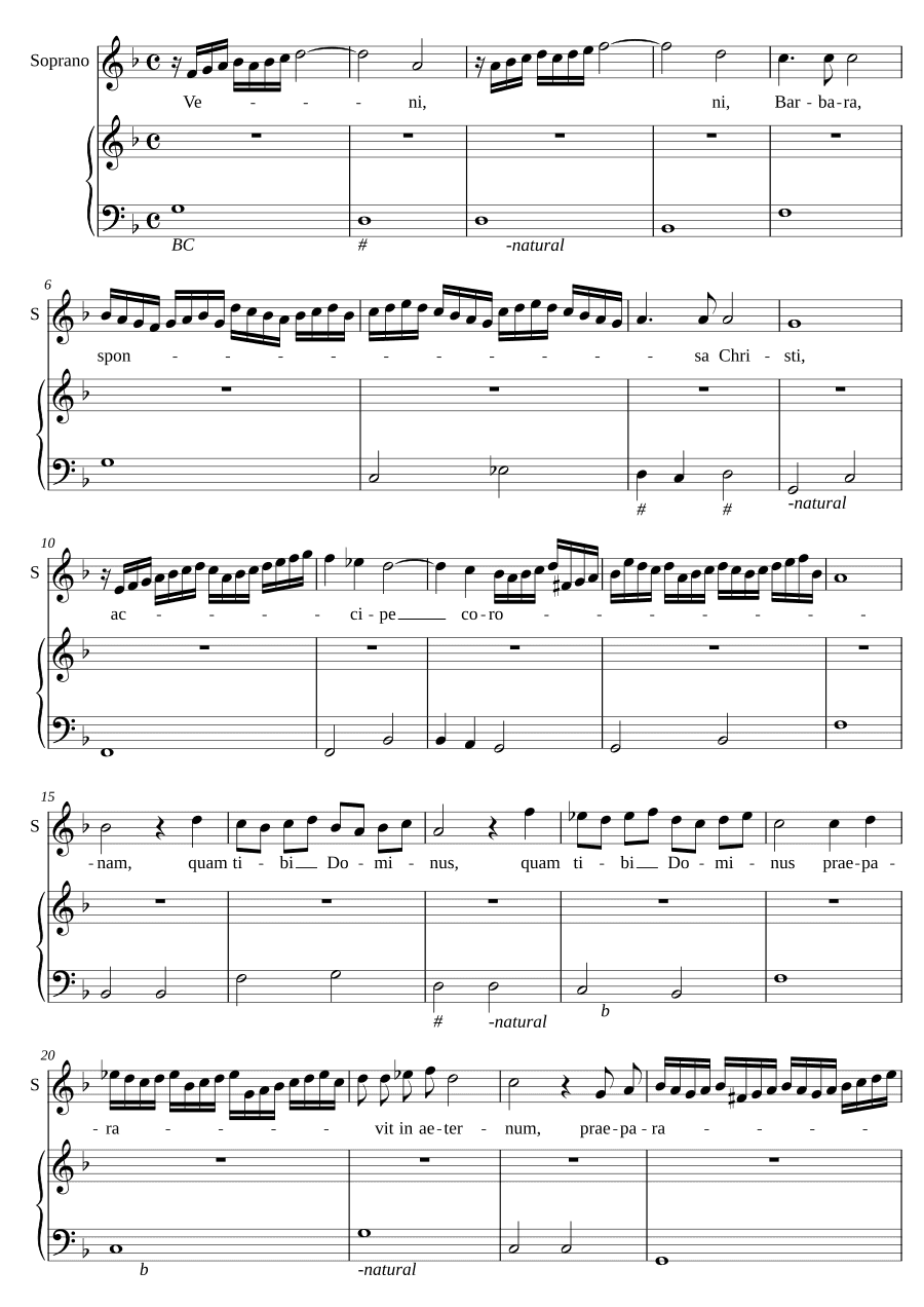 Приди, Варвара, невеста Христа (Veni Barbara sponsa Christi)