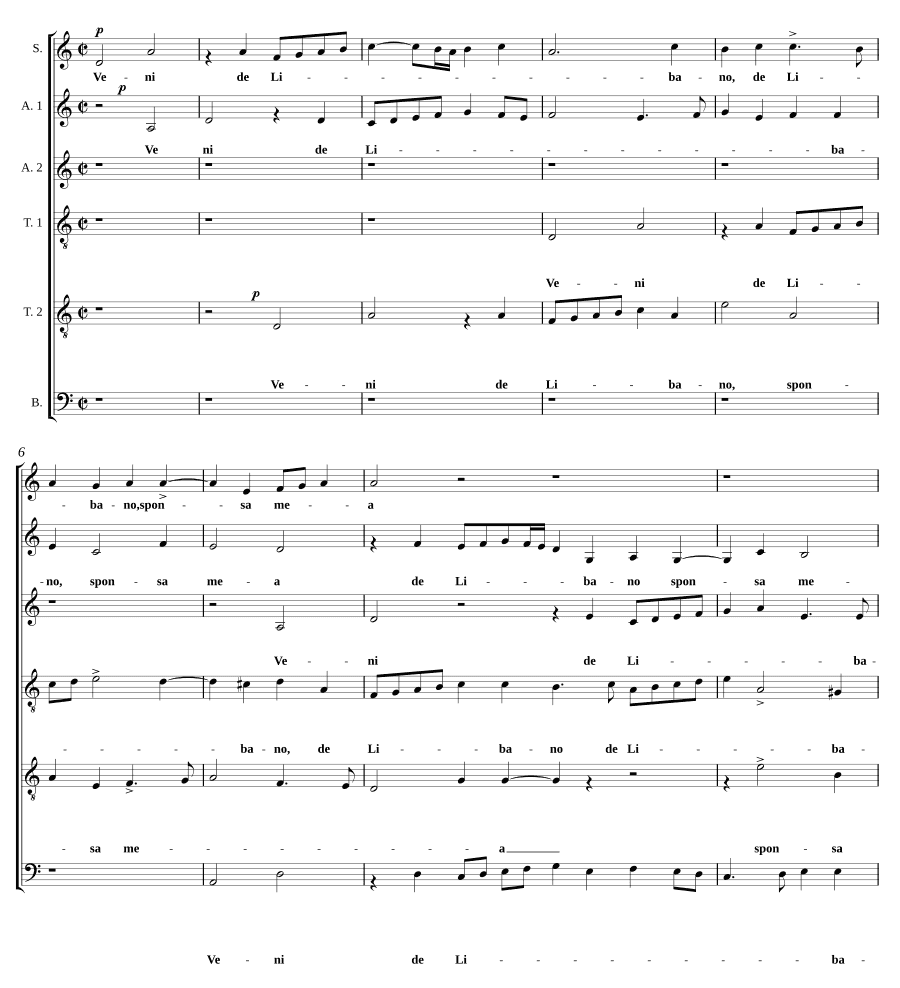 Приди с Ливана (Veni de Libano)