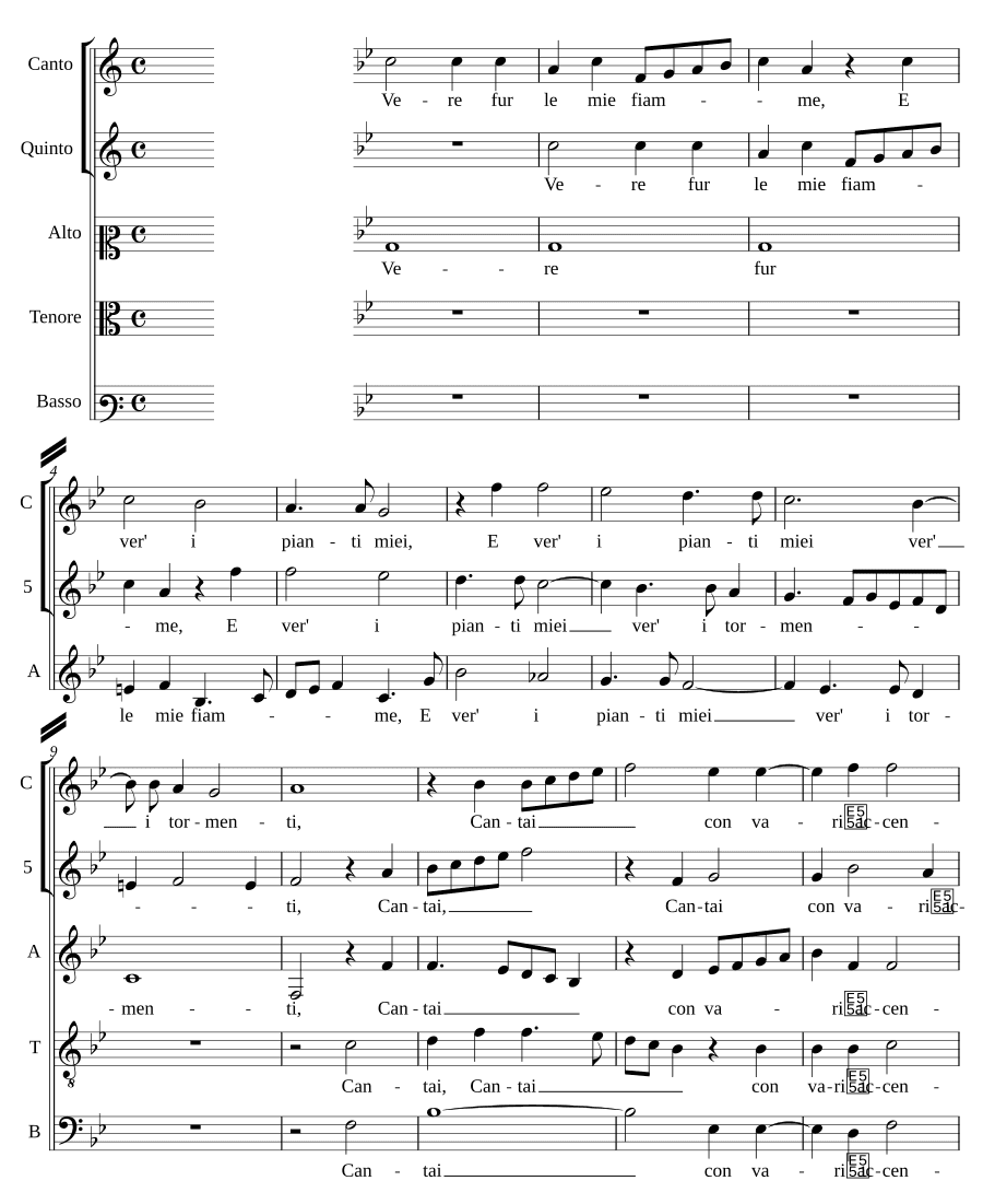 Истинно горят мои пламени (Vere fur le mie fiamme)
