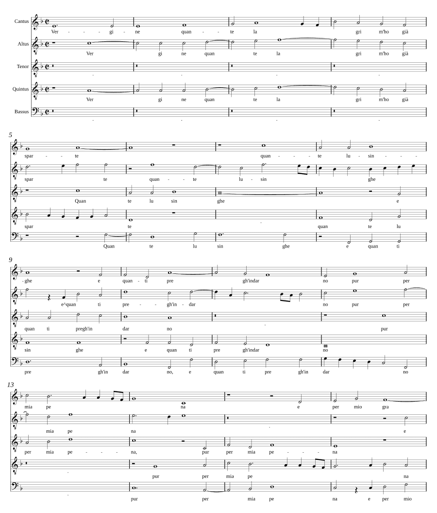 Дева, сколько слёз (Vergine quante lagrime)