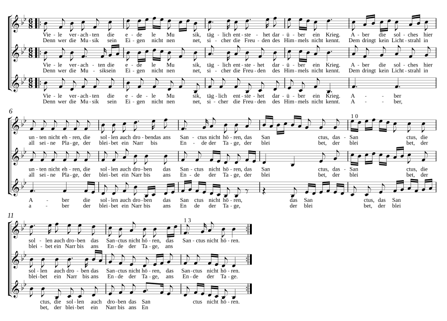 Многие презирают благородную музыку (Viele verachten die edele Musik)