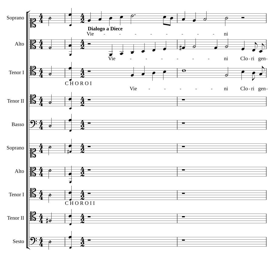 Приди, Клори нежная (Vieni, Clori gentil)