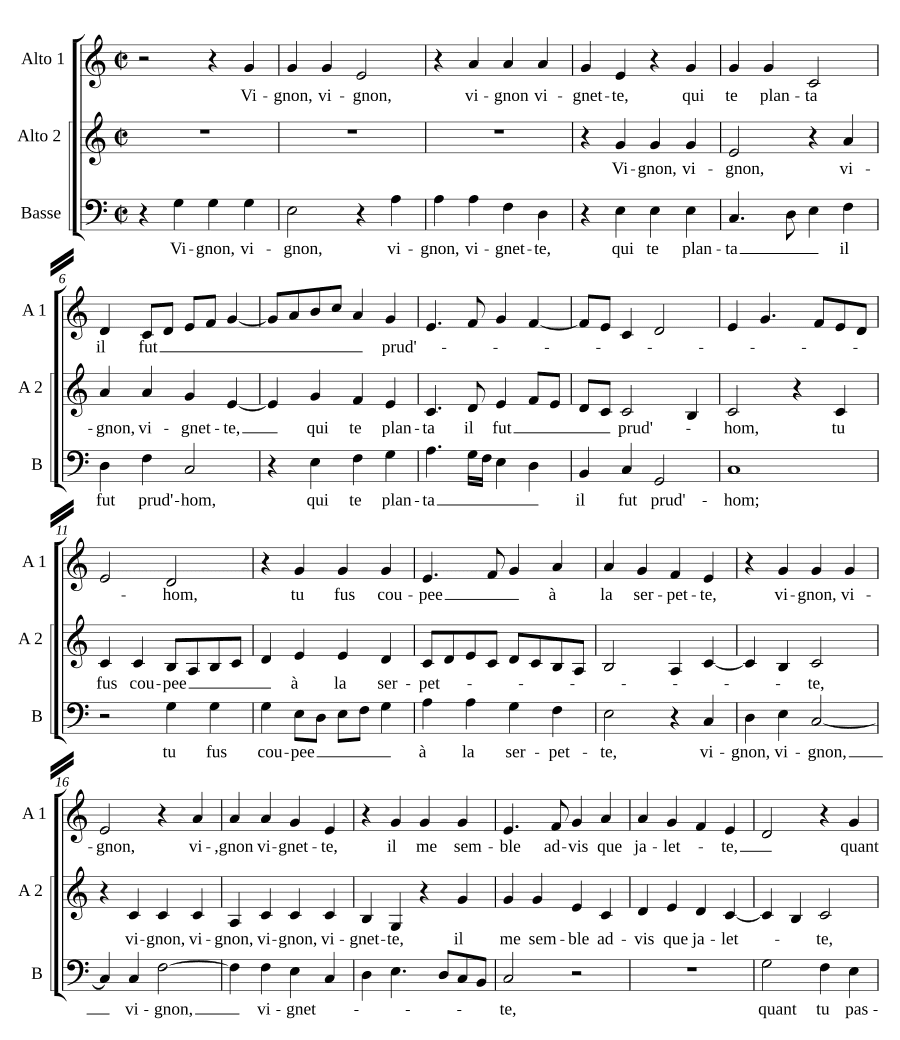 Виноград, виноград, виноград, виноградинка (Vignon, vignon, vignon, vignette)