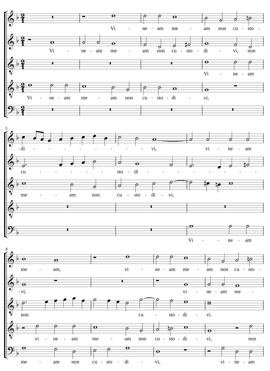 Виноградник мой я не охранял (Vineam meam non custodivi)