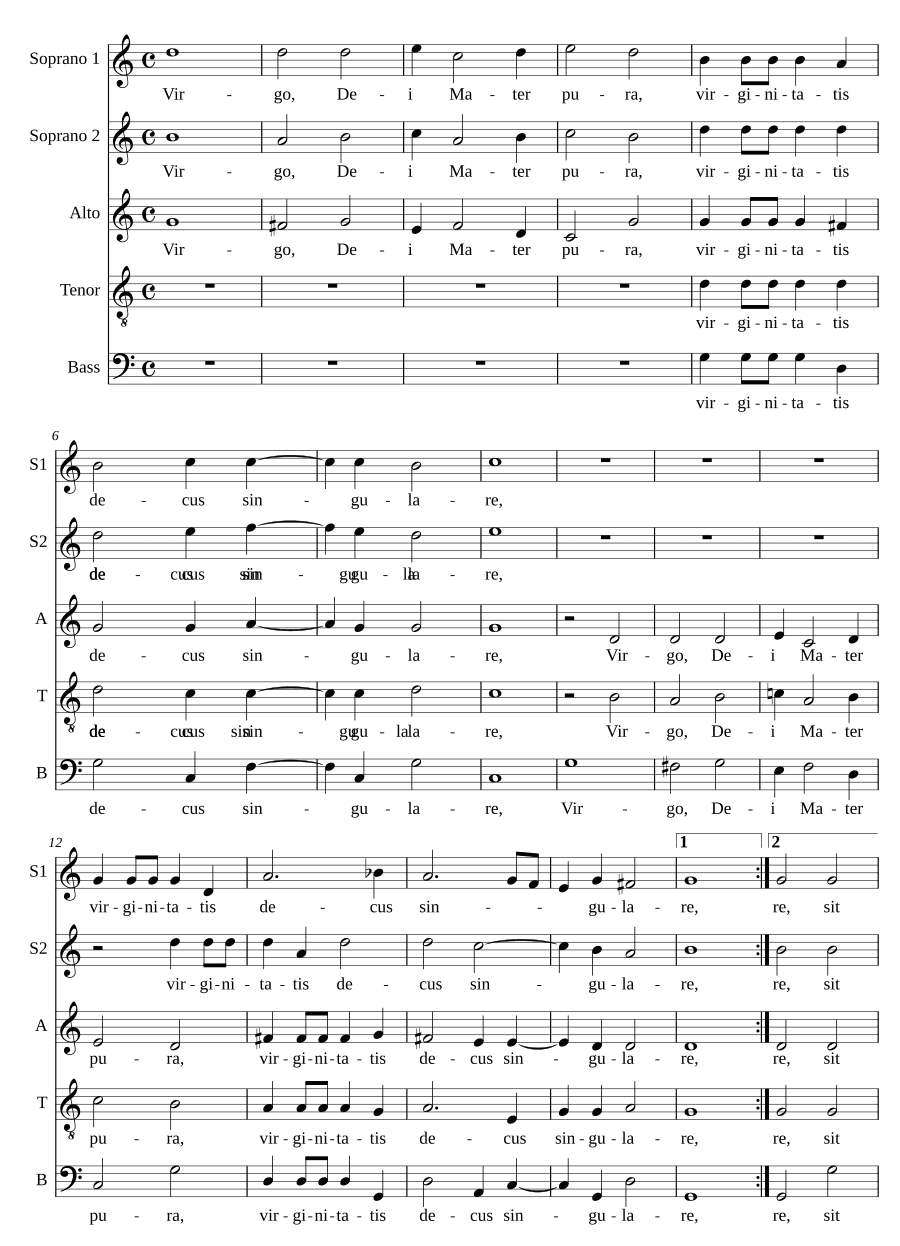 Дева, чистая Матерь Божия (Virgo, Dei Mater pura)