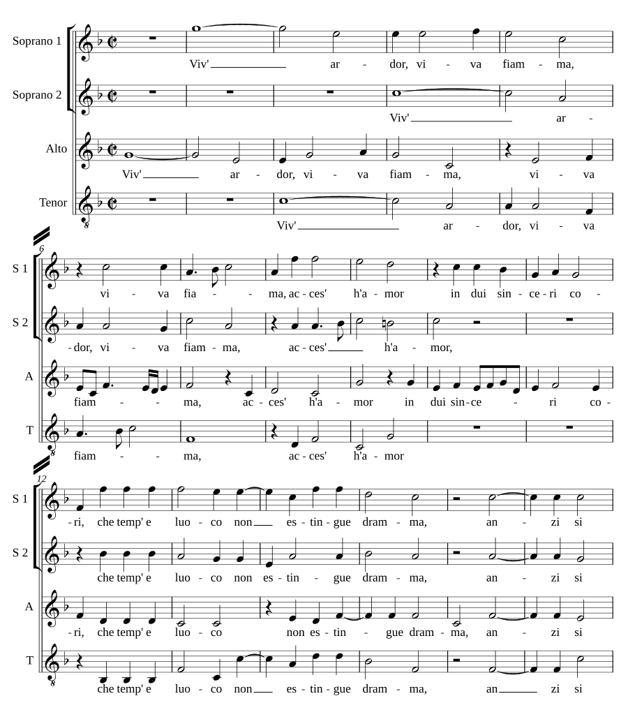 Живой жар, живая пламя (Viv'ardor, viva fiamma)