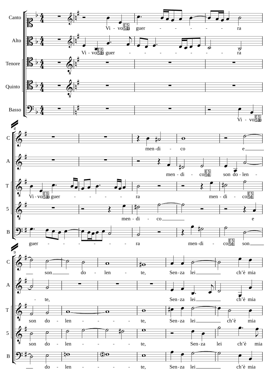 Живу в войне, нищий (Vivo in guerra mendico)