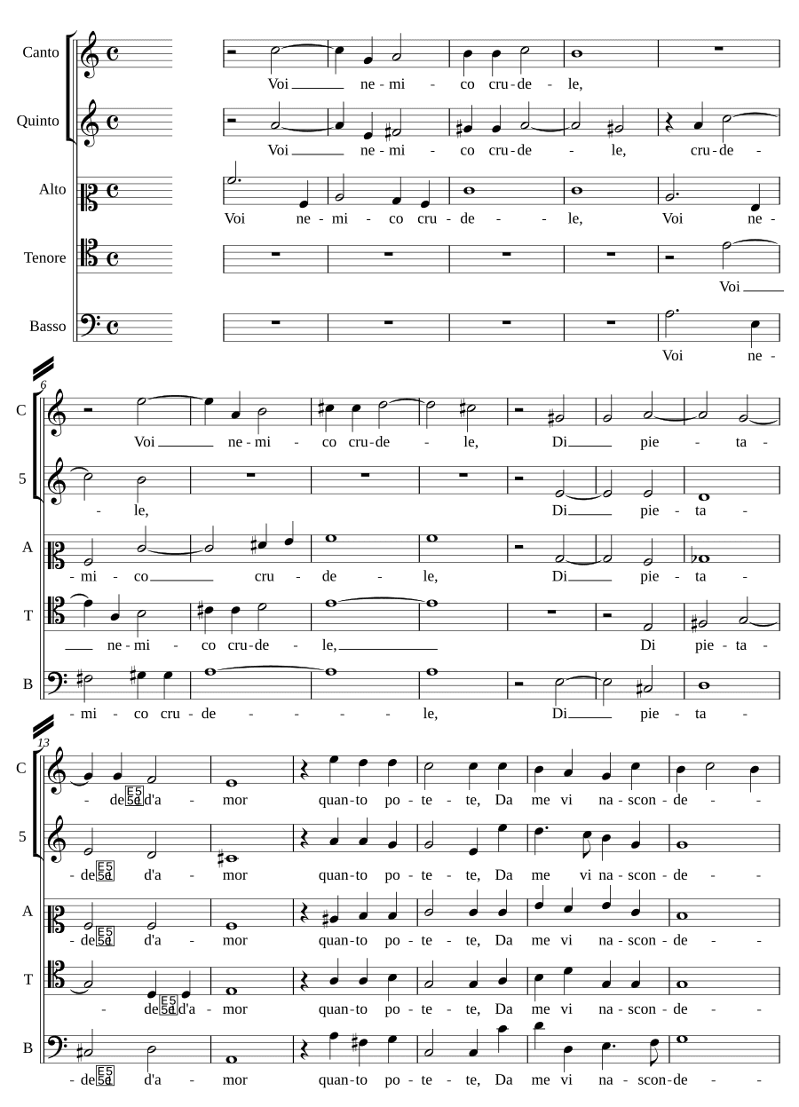 Ты, жестокий враг (Voi nemico crudele)