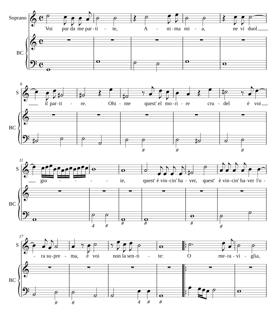 Вы же покидаете меня (Voi pur da me partite)