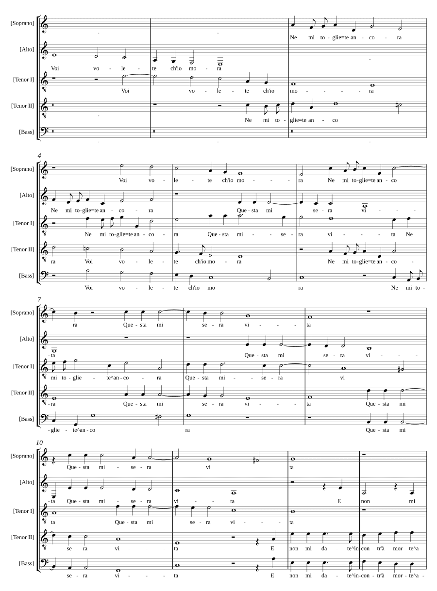 Вы хотите, чтобы я умер (Voi volete ch'io mora)