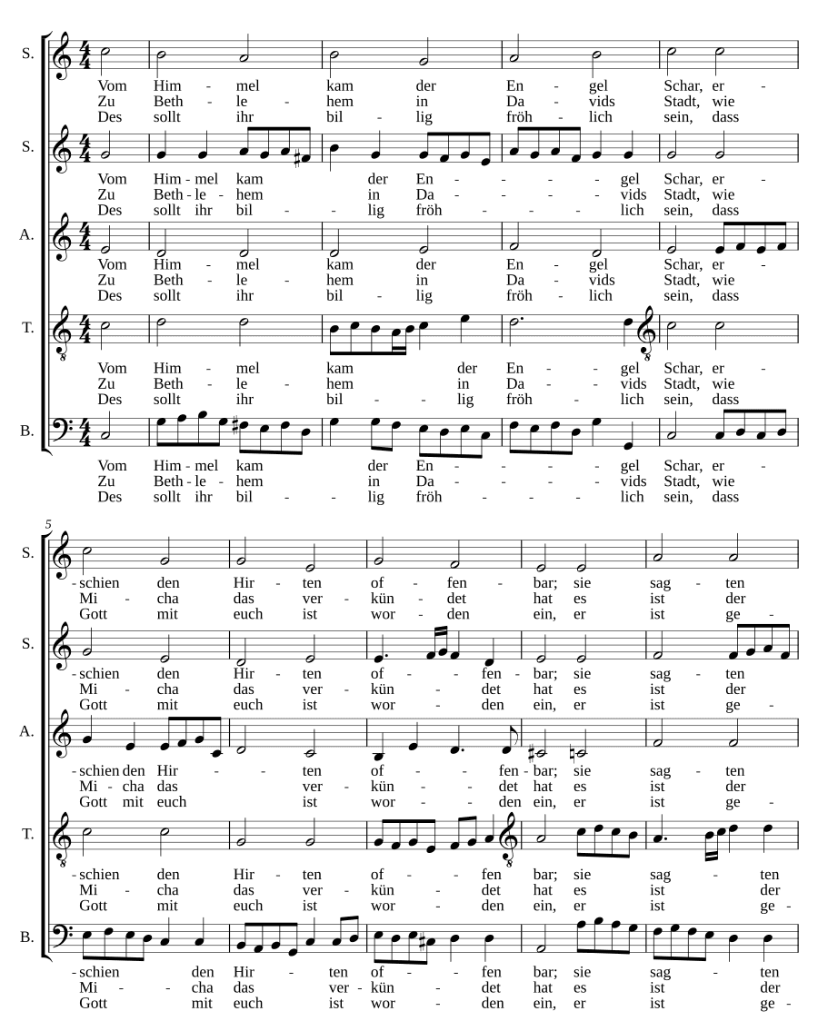 С небес пришел ангельский хор (Vom Himmel kam der Engel Schar, a cappella)
