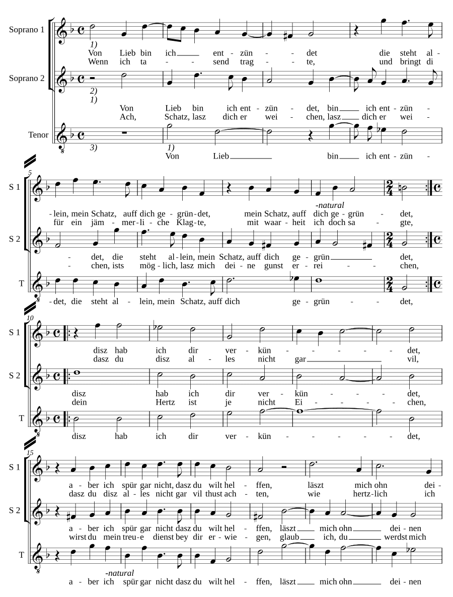 От любви я воспламенён (Von Lieb bin ich entzündet)