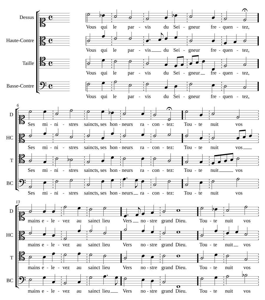Вы, кто у двора Господня (Vous qui le parvis du Seigneur)