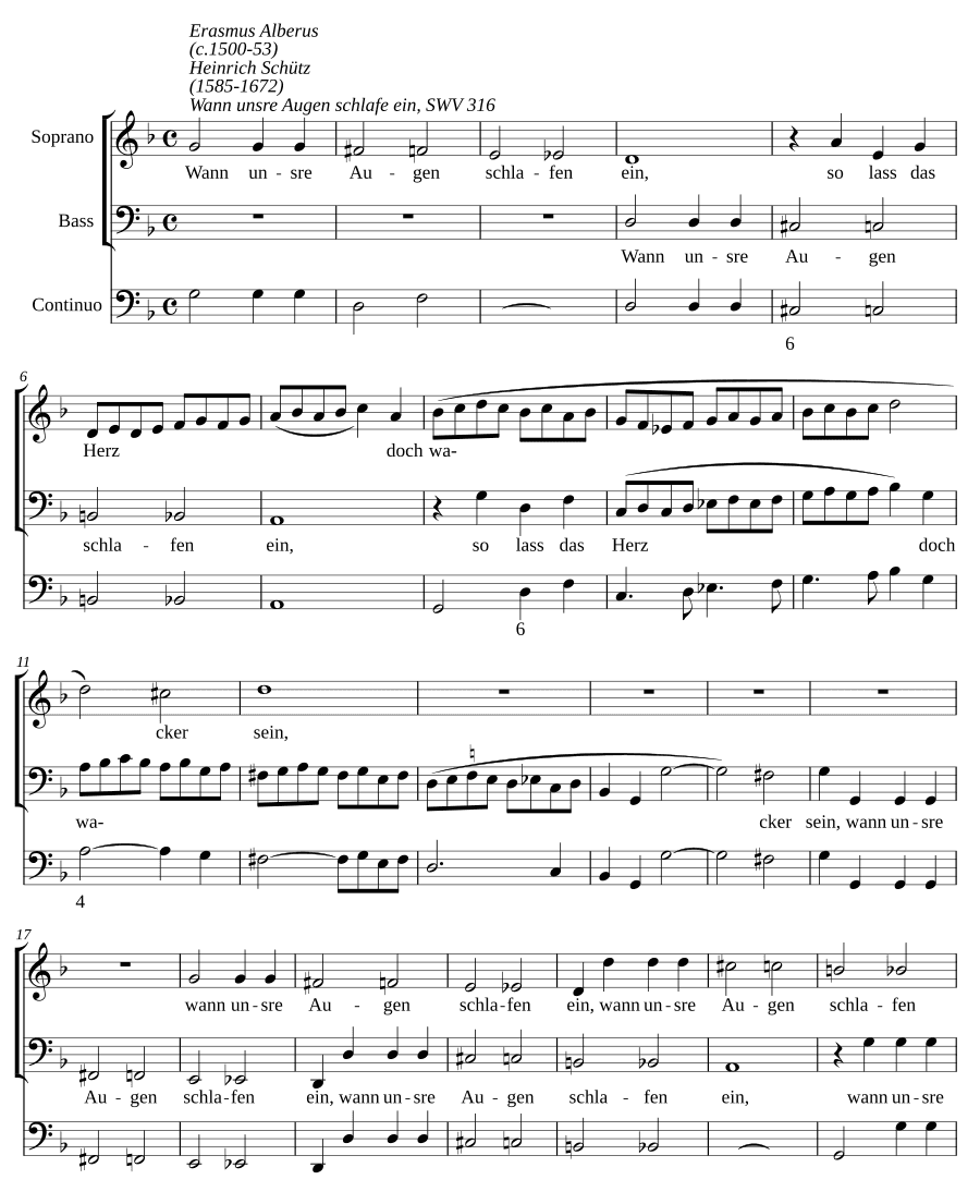 Когда наши глаза засыпают, SWV 316 (Wann unsre Augen schlafen ein, SWV 316)