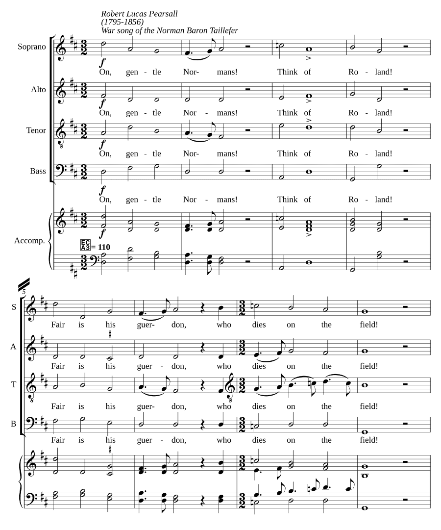 Военная песня нормандского барона Тайлефера (War song of the Norman Baron Taillefer)