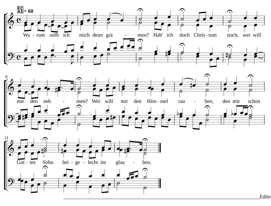 Зачем мне печалиться, соч. 422 (Warum sollt ich mich denn grämen BWV 422)