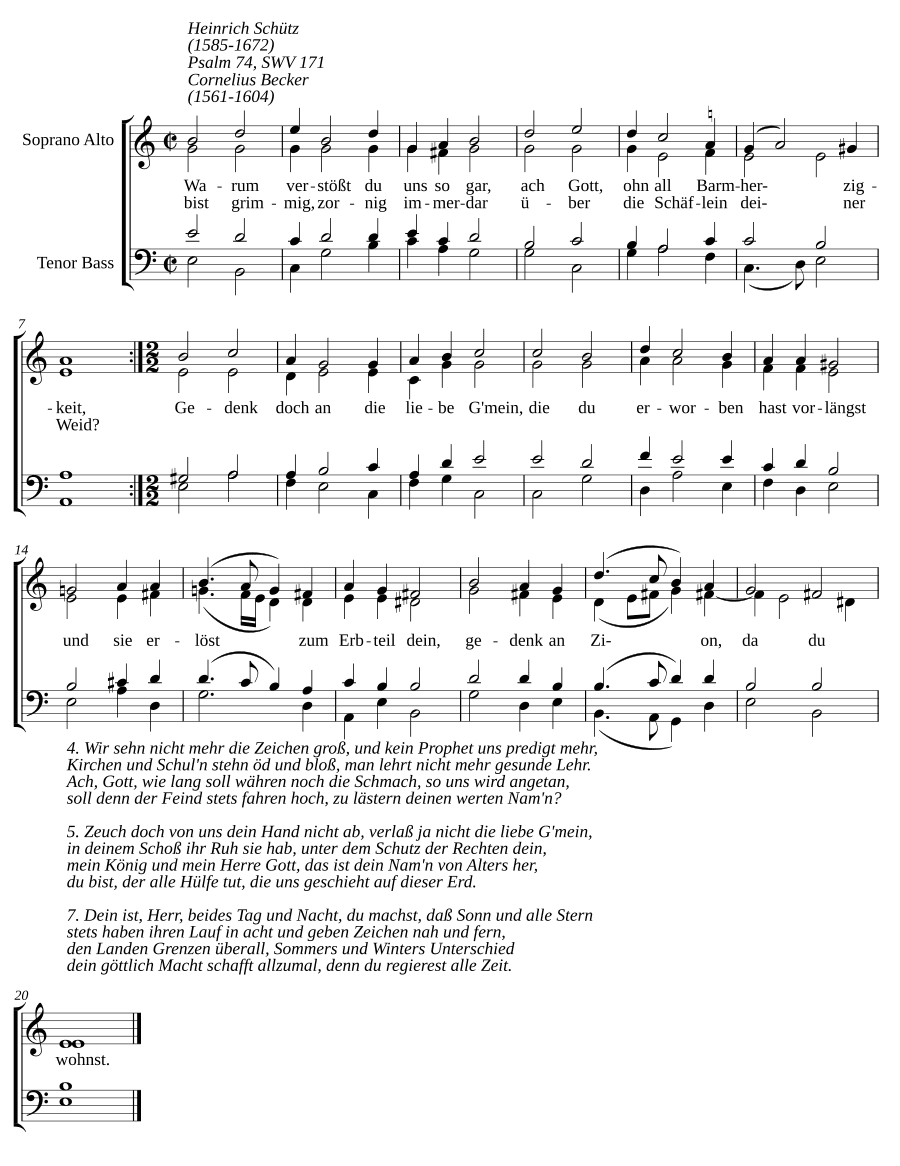 Почему ты так нас отвергаешь, SWV 171 (Warum verstösst du uns so gar, SWV 171)