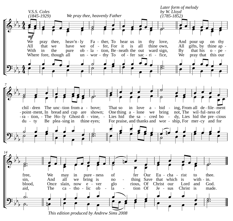 Молимся Тебе, Небесный Отец (We pray thee, heavenly Father)