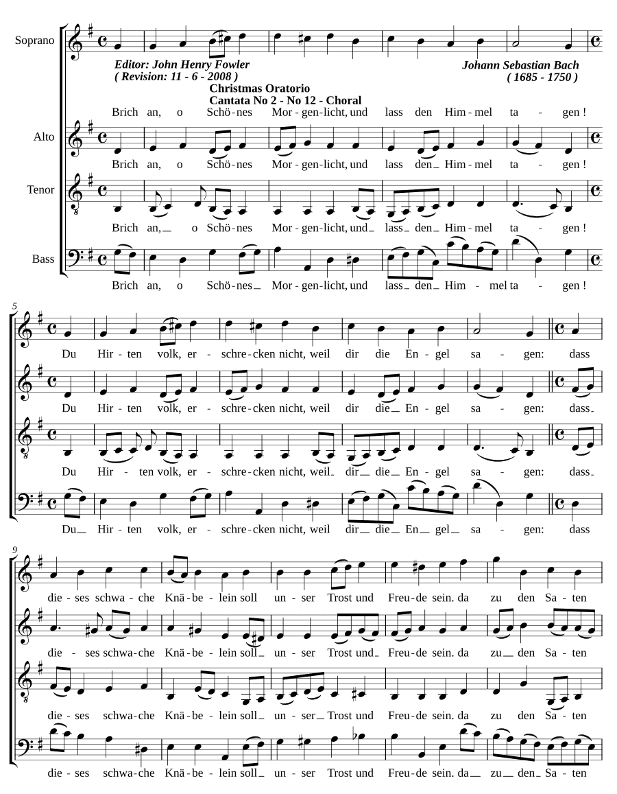 Рождественская оратория (Weinachts Oratorium). BWV 248
