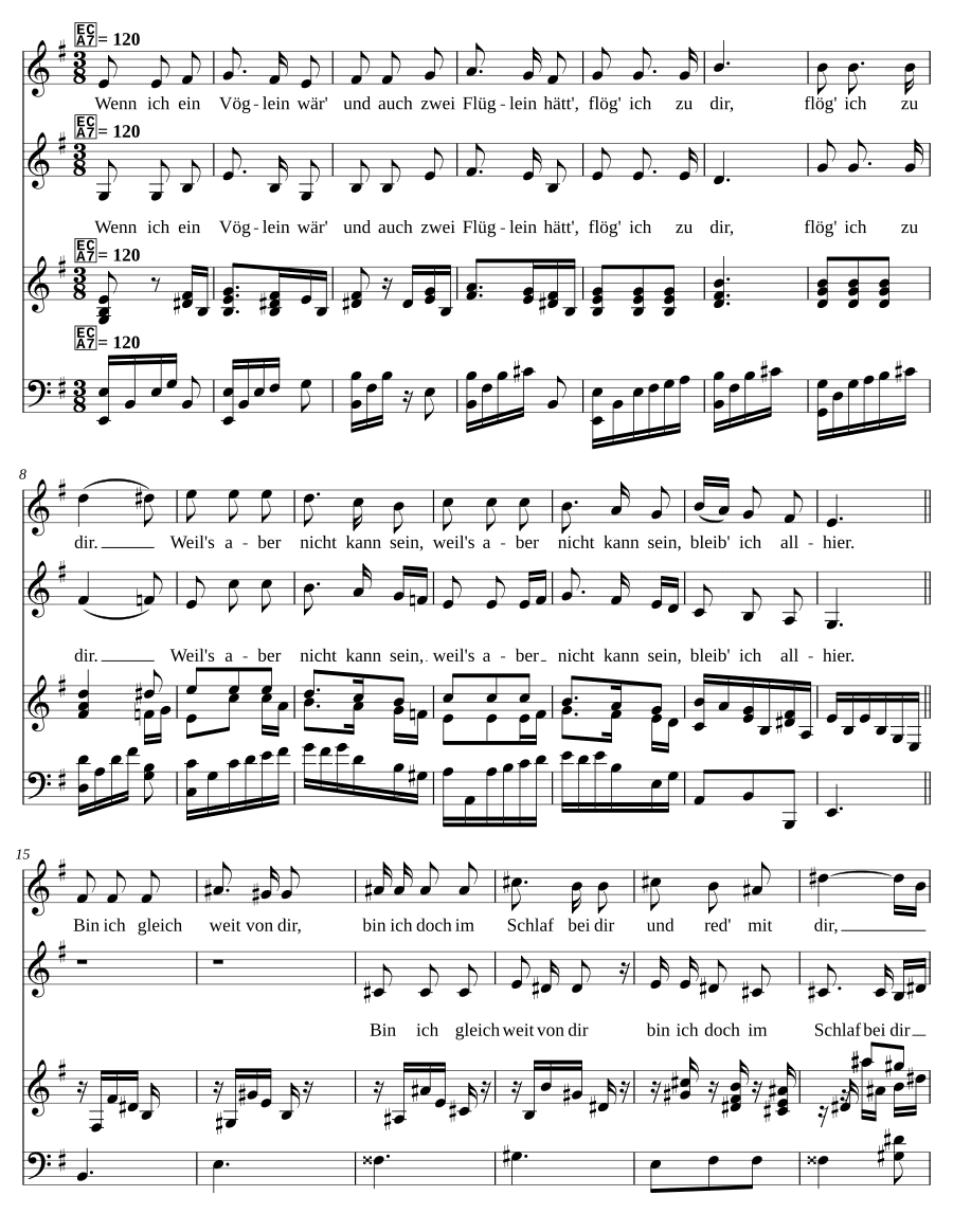 Если бы я был птичкой, соч. 43, № 1 (Wenn ich ein Vöglein wär, Op. 43, No. 1)