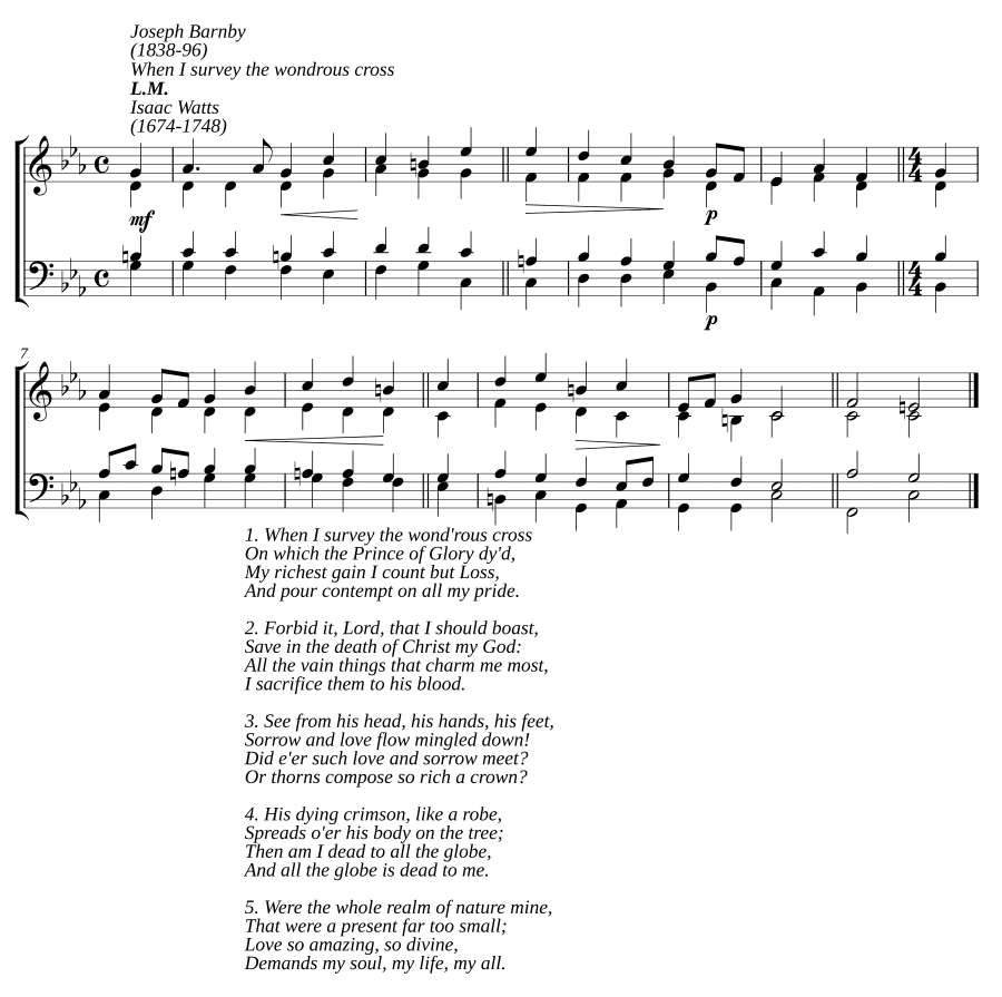 Когда я созерцаю дивный крест (When I survey the wondrous cross)