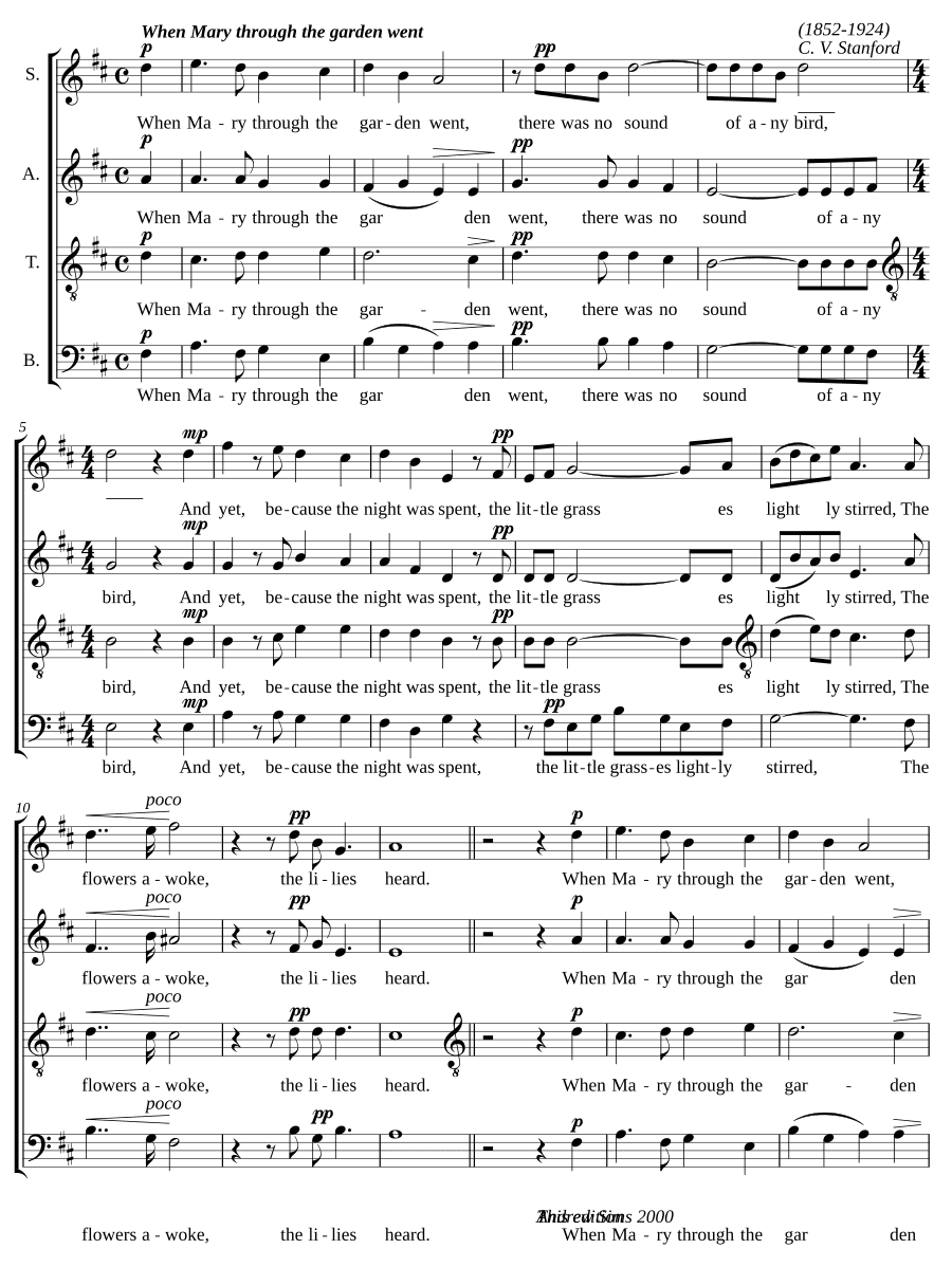 Когда Мария шла через сад (When Mary thro' the garden went)