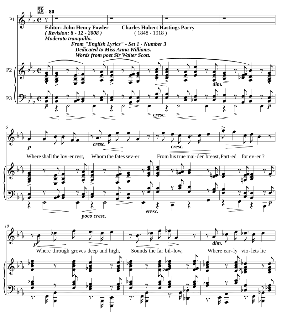 Где найдет покой влюбленный (Where shall the lover rest)