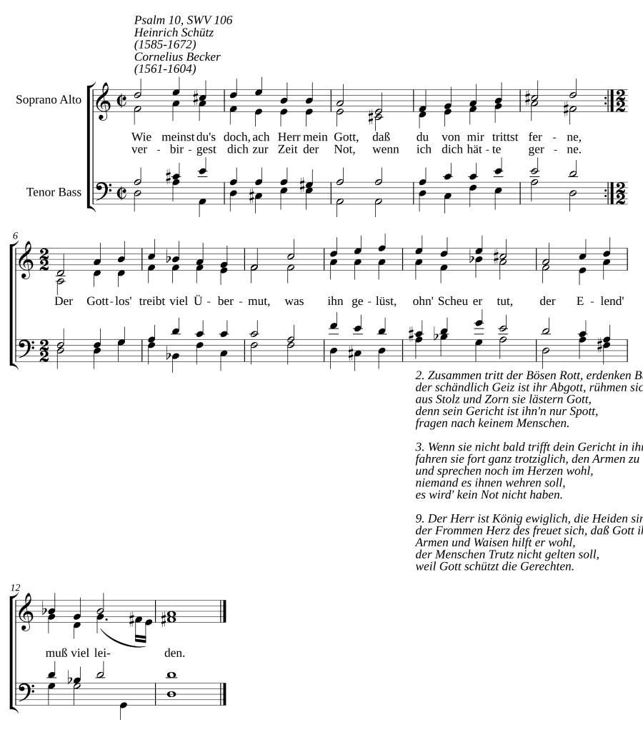 Как ты думаешь, о Господь, Бог мой, SWV 106 (Wie meinst du's doch, ach Herr, mein Gott, SWV 106)