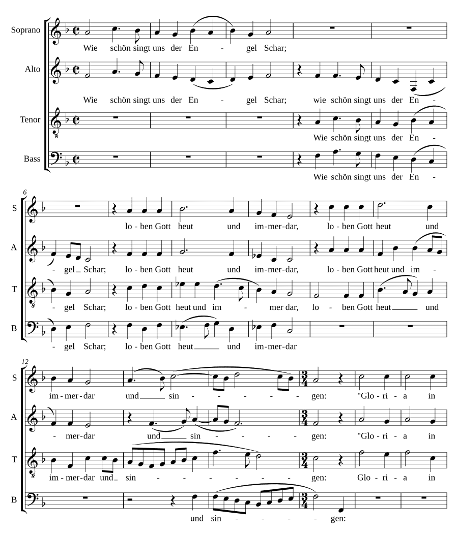 Как прекрасно поет нам ангельский хор (Wie schön singt uns der Engel Schar)