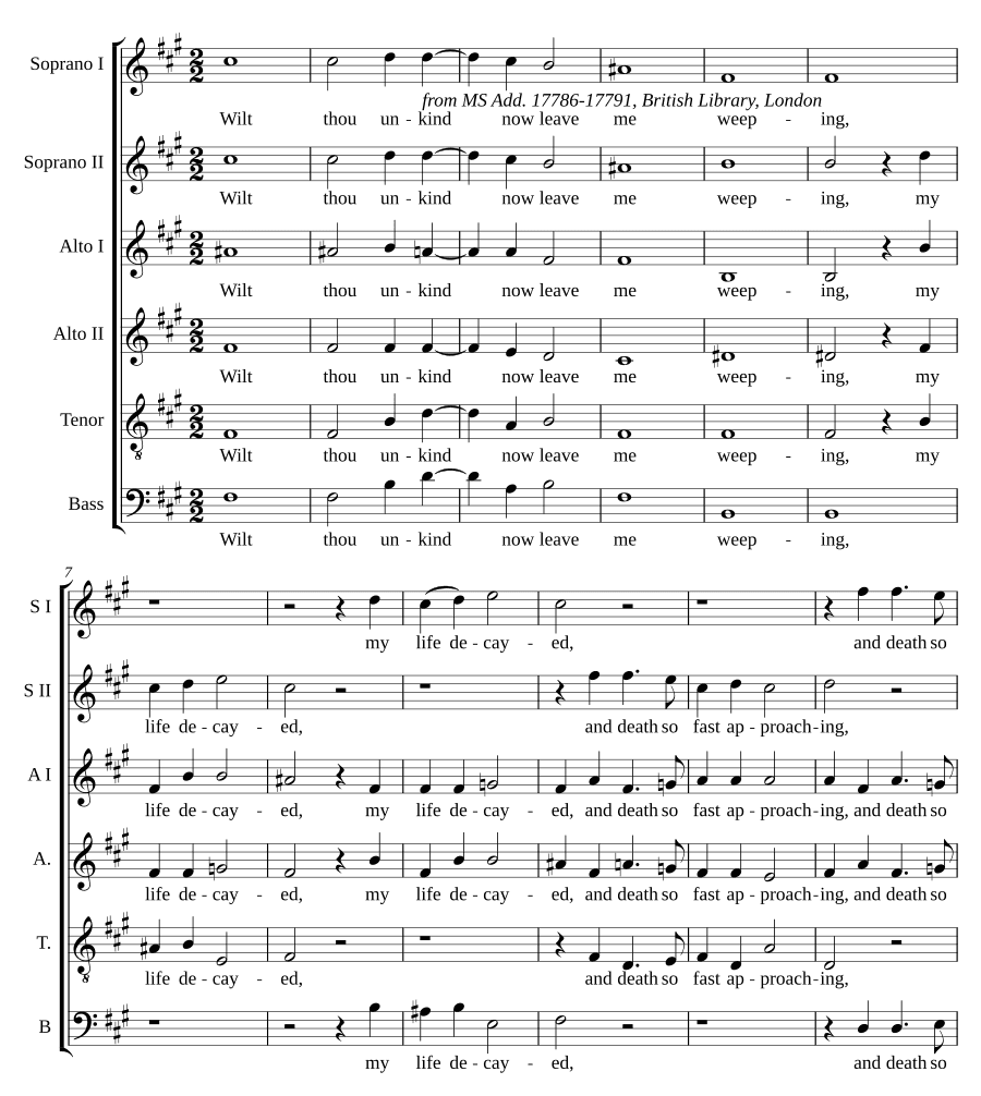 Ты теперь безжалостно оставишь меня плакать? (Wilt thou unkind now leave me weeping)
