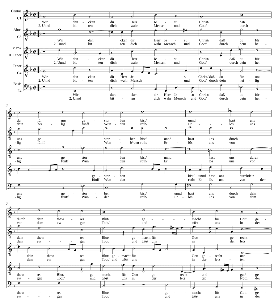 Благодарим Тебя, Господь Иисус Христос a 5 (Wir dancken dir, Herr Jesu Christ a 5)