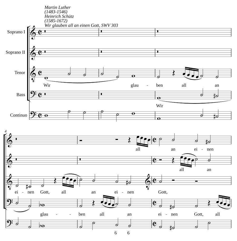 Мы все веруем в единого Бога, SWV 303 (Wir glauben all an einen Gott, SWV 303)