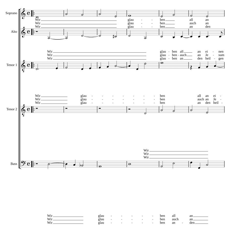 Мы все веруем в единого Бога (Wir glauben all an einen Gott)